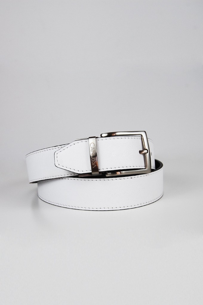 Reverse reversible belt – White/Black from CANUSSA