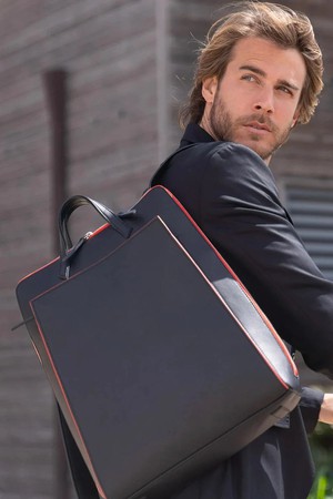 Urban laptop backpack - Black/Red from CANUSSA
