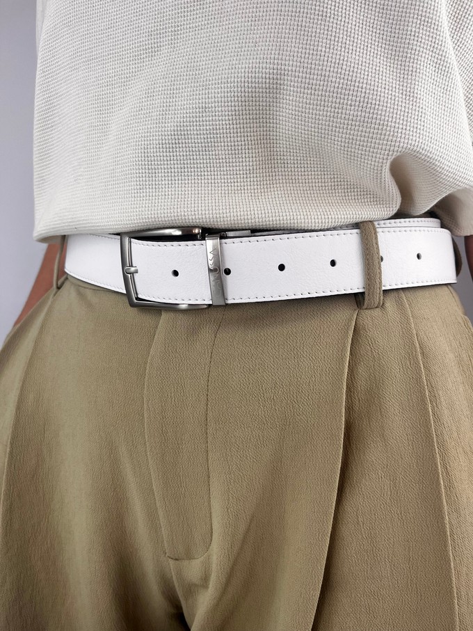 Reverse reversible belt – White/Black from CANUSSA