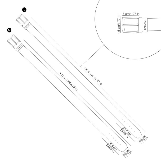 Reverse reversible belt – White/Black from CANUSSA
