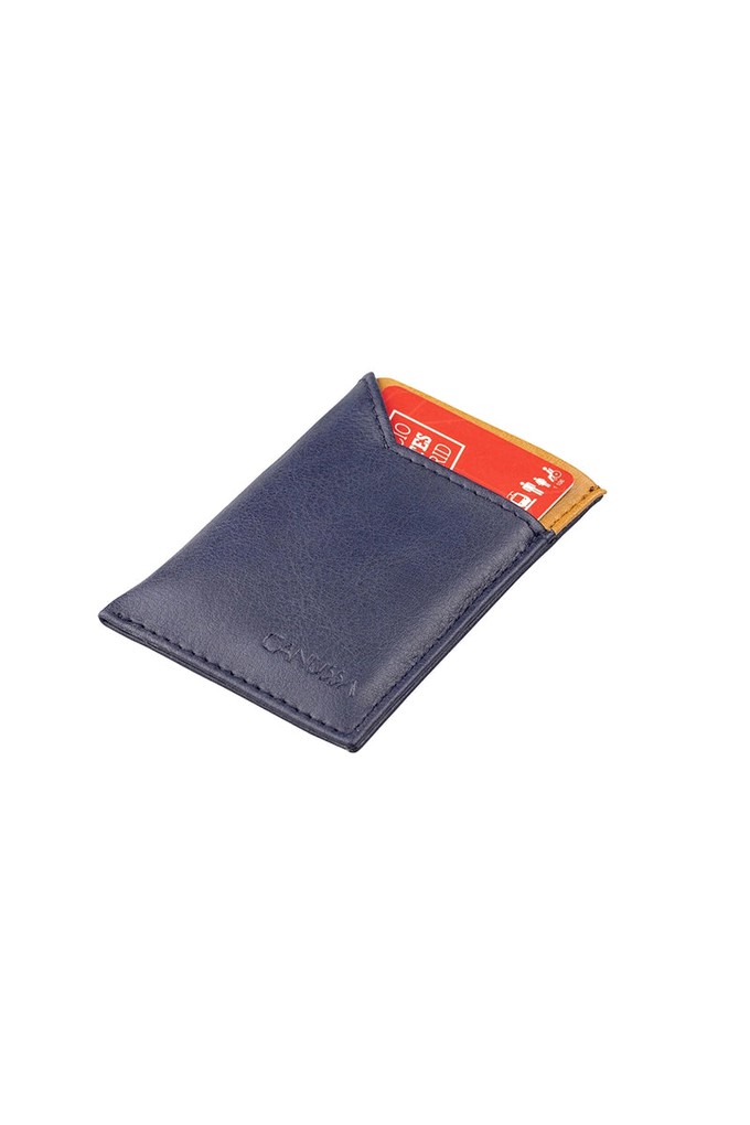 Slim card holder - Blue/Camel from CANUSSA