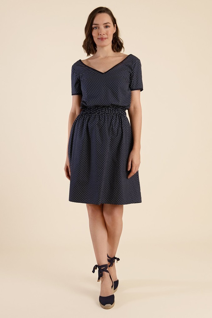 Navy Polka Dot Dress from Cat Turner London