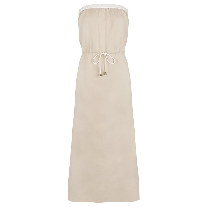 Beige Strapless Maxi Dress from Cat Turner London