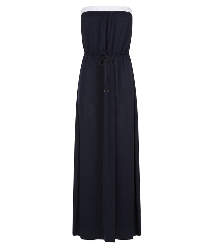 Strapless Summer Maxi Dress - Midnight Blue from Cat Turner London