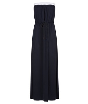 Strapless Summer Maxi Dress - Midnight Blue from Cat Turner London