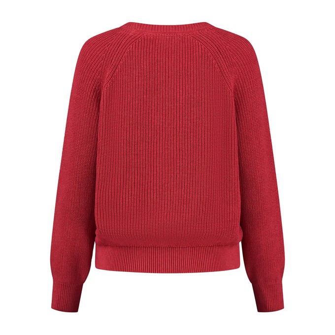 Knitted jumper  Recycled Cotton & Tencel Raspberry Red from Charlie Mary