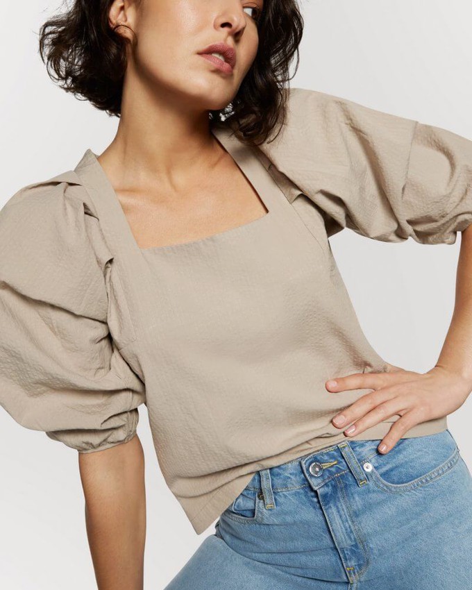 Structured Cotton Puff Sleeves top from Charlie Mary