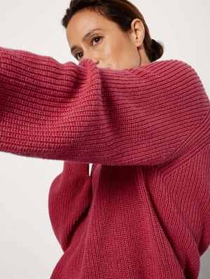Knitted jumper  Recycled Cotton & Tencel Raspberry Red from Charlie Mary