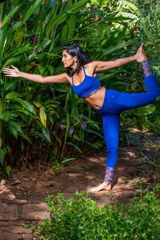 Blue Adorned Ankle Leggings via chaYkra