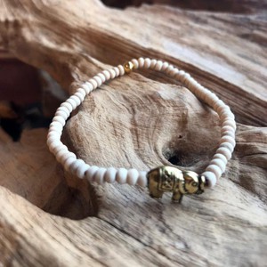 Tulsi Bead Meditation Bracelet with Elephant Charm from chaYkra