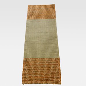 Non-Slip Cotton Yoga Mat (green base & orange criss-cross) from chaYkra