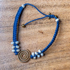 Energy Swirl Macramé Bracelet with Tulsi Beads from chaYkra