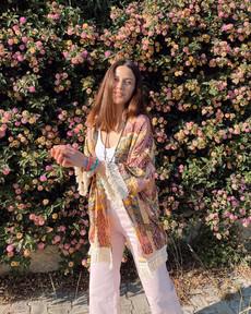 Safari Zebra Pattern Fringed Kimono via Chillax