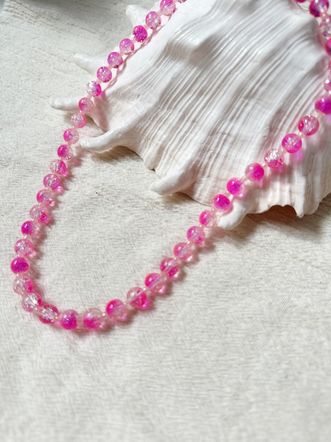 Pink Sparkle Bubble Beads Necklace