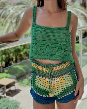 Sun and Chill Green Crochet Top from Chillax
