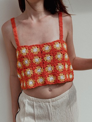 Sun and Chill Orange Crochet Top from Chillax