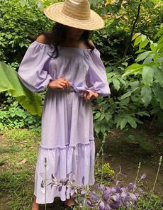 Alice Lilac Cotton Maxi Dress via Chillax