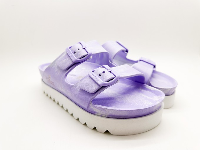 thies 1856 ® Ecofoam Plateau Sandal Two-Tone vegan white lavender (W) from COILEX