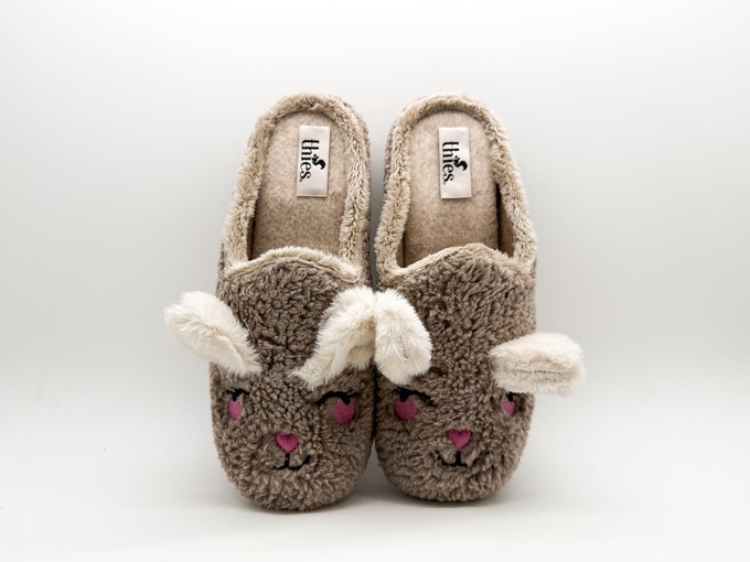 thies 1856 ® Organic Rabbit Slipper vegan taupe from COILEX