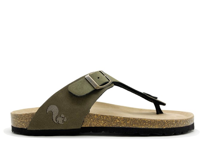 thies 1856 ® Eco Bio Thong Sandal vegan khaki (W/M/X) from COILEX