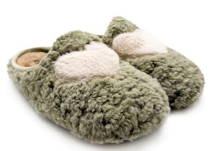thies 1856 ® Rec Fluffy Heart Slipper vegan emerald from COILEX