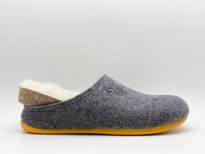 thies 1856 ® Recycled Wool Slippers grey yellow (W) from COILEX