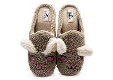 thies 1856 ® Organic Rabbit Slipper vegan taupe via COILEX