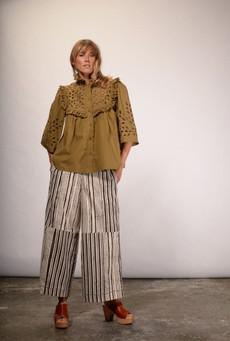 Birdy English Broderie Blouse Khaki via Cool and Conscious