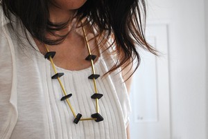 ETHNO brass and slate necklace. from Cool and Conscious