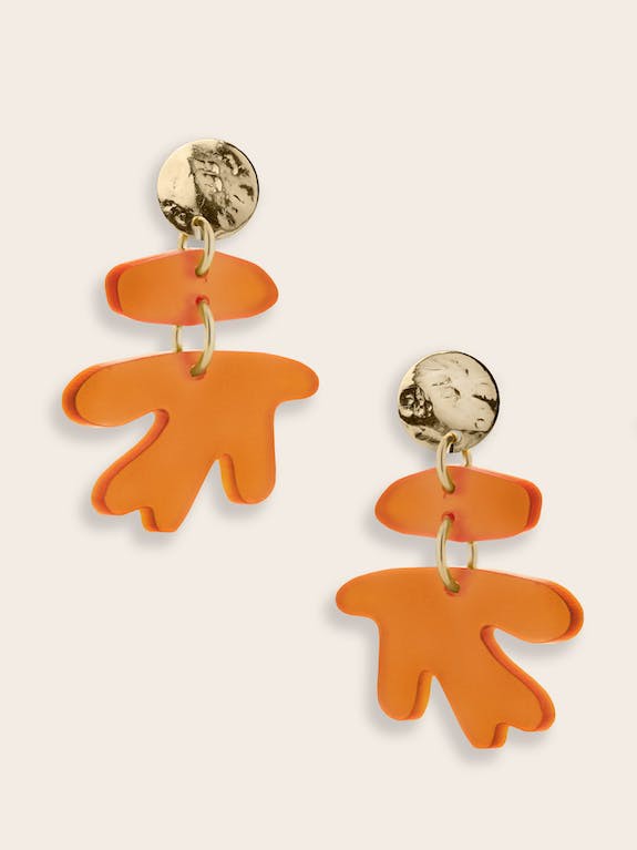 Mini carole earrings - orange from Cool and Conscious