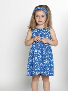 Organic Dress Eucalyptus Romy - light Blue with little flowers via CORA happywear