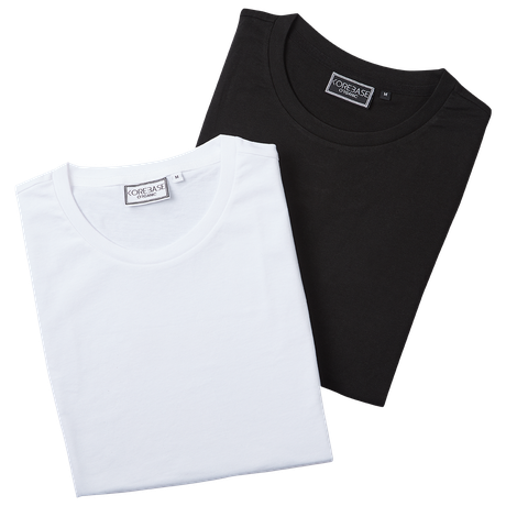 Double pack T-Shirt out of Organic Cotton - Brilliant White & Black from COREBASE