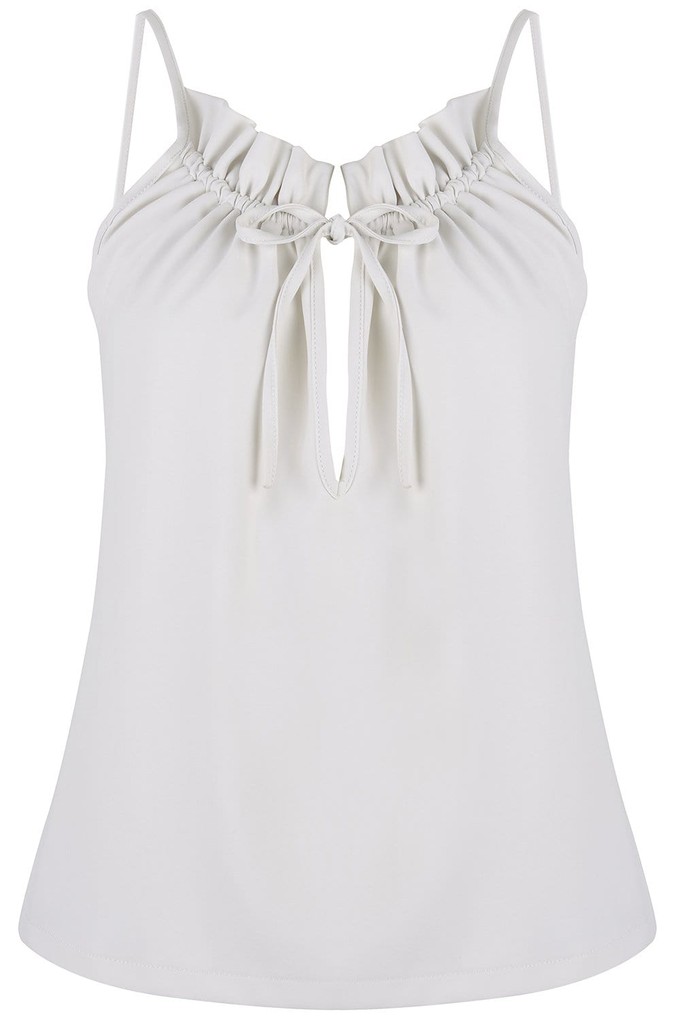 Ruffle Top in Cream from Cucumber Clothing