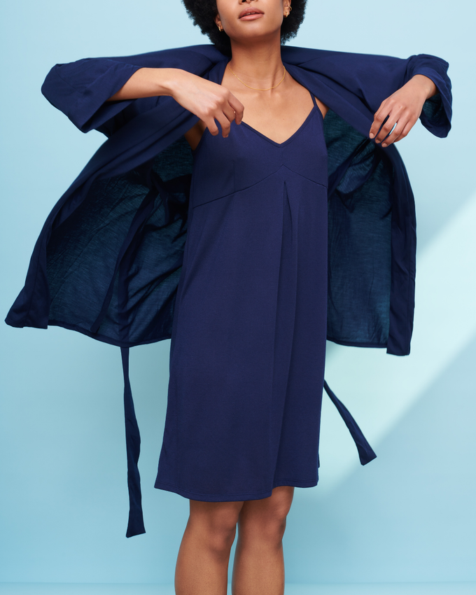 Robe in Navy from Cucumber Clothing