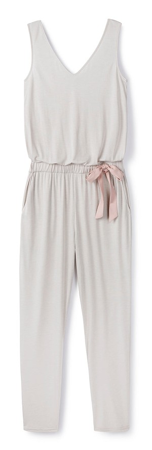 Ribbon-Tie Jumpsuit in Fawn from Cucumber Clothing