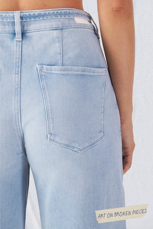 BLINK High Waist Wide - Light Blue - Art on Broken Pieces from DAWN Denim
