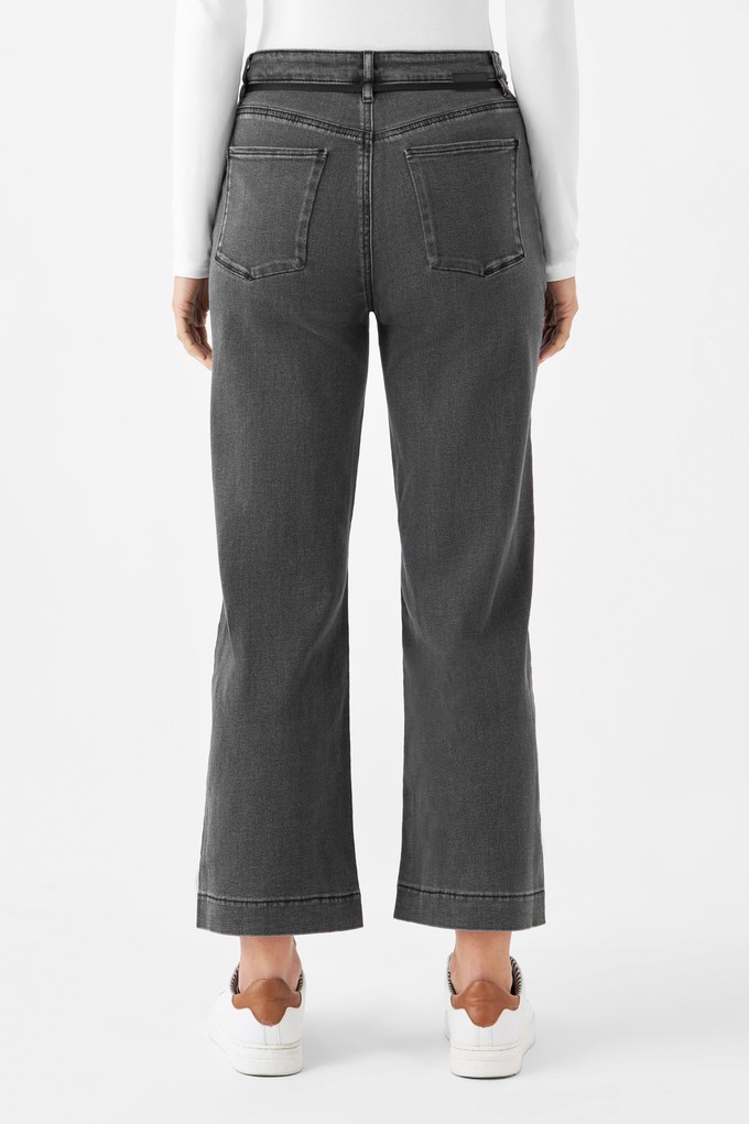 DEW Flared Cropped Soft Denim - French Pocket - Medium Grey from DAWN Denim