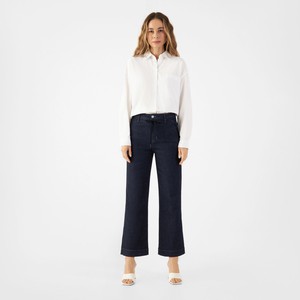 DEW Flared Cropped Soft Denim - French Pocket - Raw Blue from DAWN Denim