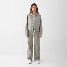 DEW Flared - Soft Denim - French Pocket - Rock Olive via DAWN Denim