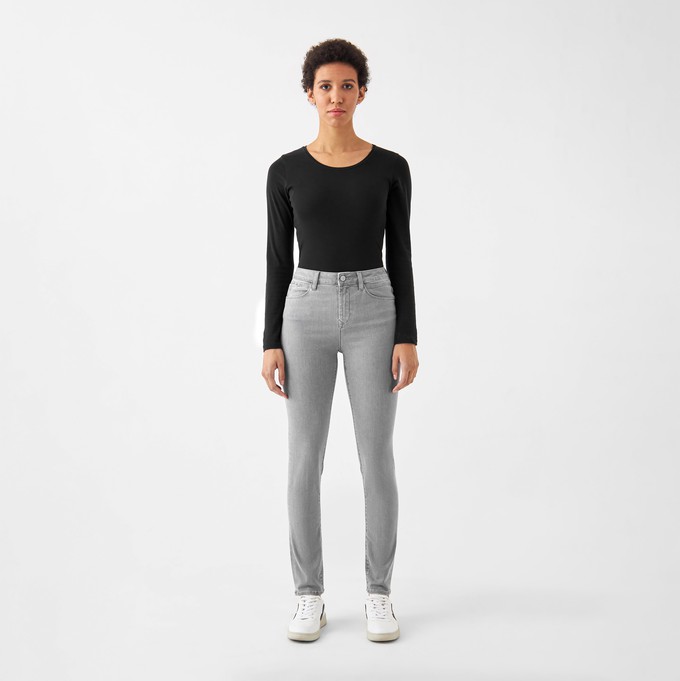 SUN UP Skinny Powerstretch - Basic - Silver Denim from DAWN Denim SUN UP Skinny Powerstretch - Basic - Silver Denim from DAWN Denim