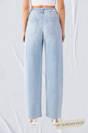 BLINK High Waist Wide - Light Blue - Art on Broken Pieces from DAWN Denim