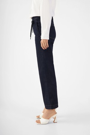 DEW Flared Cropped Soft Denim - French Pocket - Raw Blue from DAWN Denim