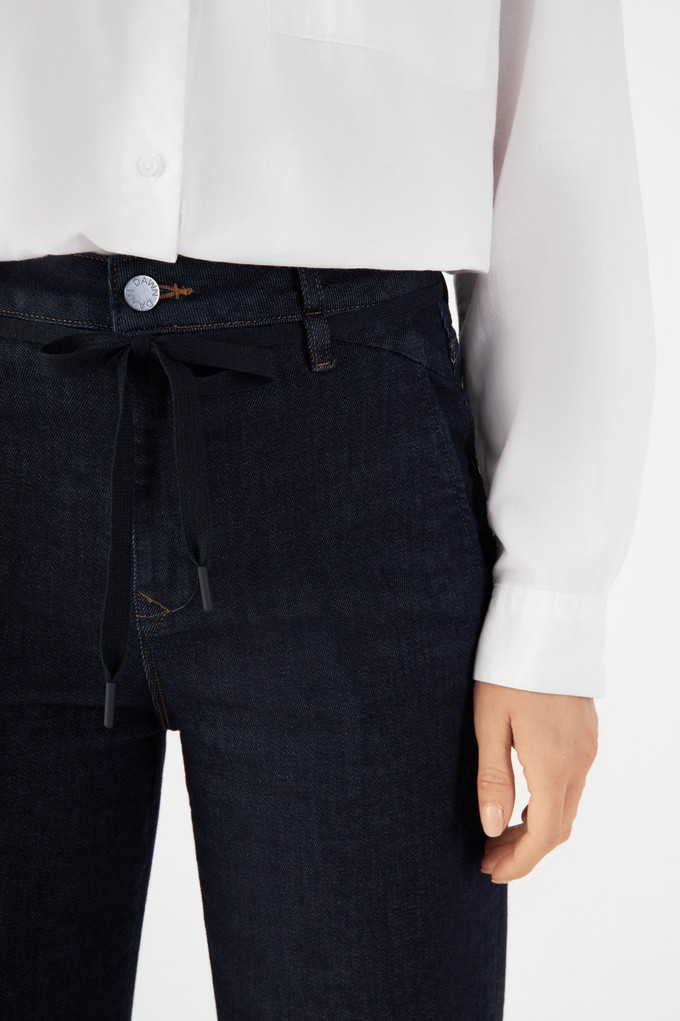 DEW Flared Cropped Soft Denim - French Pocket - Raw Blue from DAWN Denim