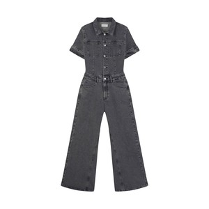 TWITTER Minimal Stretch - Short Sleeve Overall - Dark Grey from DAWN Denim
