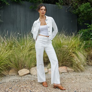 DEW Flared Soft Denim - Worker - White Denim from DAWN Denim