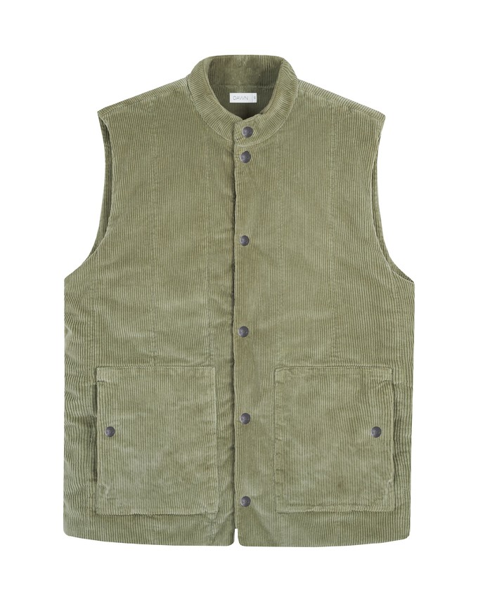 KASHEW Vest Corduroy - Padded - Sage Green - Menswear from DAWN Denim