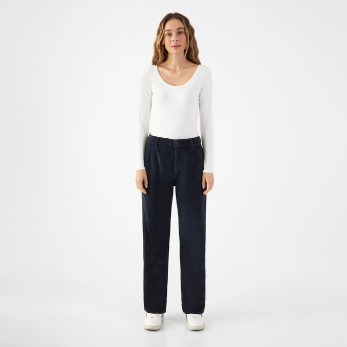 MANE Relaxed Straight Corduroy - French - Dark Navy - Womenswear from DAWN Denim