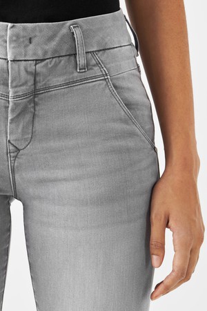 SUN UP Skinny Powerstretch - Design Details - Silver Denim from DAWN Denim