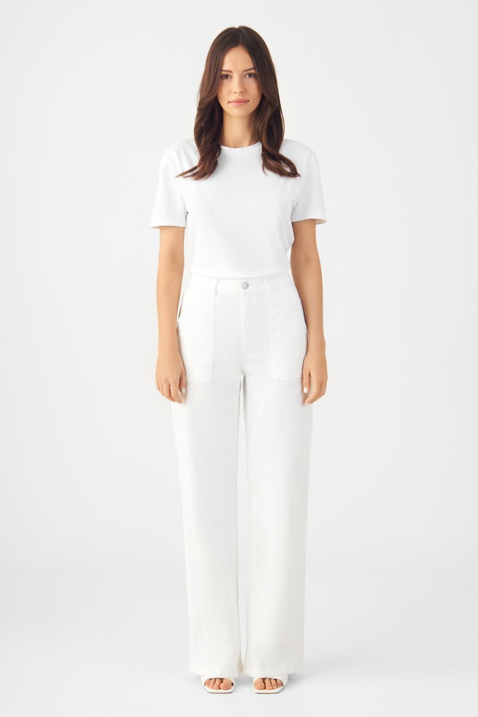 DEW Flared Soft Denim - Worker - White Denim from DAWN Denim
