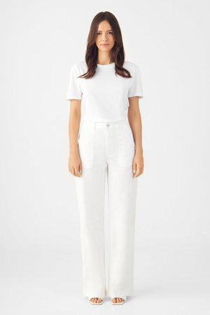DEW Flared Soft Denim - Worker - White Denim from DAWN Denim